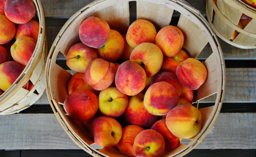 Peaches in a bushel
