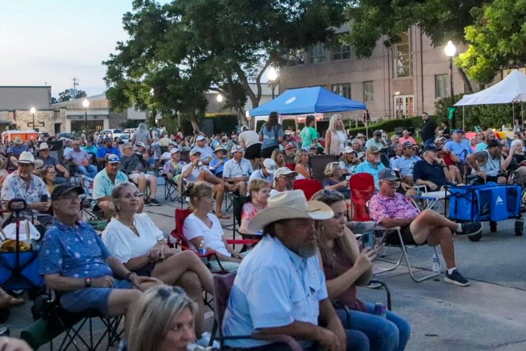 Crowd at Jackson Street Jams concert in Burnet