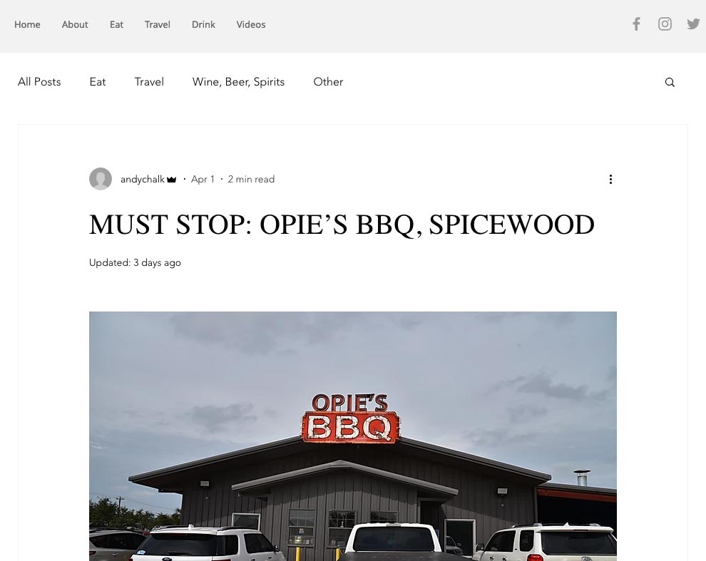 Chalk Report Discusses Opie's BBQ