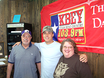 Ed and Kay of KBEY 103.9 FM's 'The Wake Up Call' welcomed West Point and Marble Falls High School graduate Brian Magerkerth on Aug. 30. Staff photo