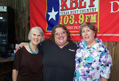 Linda Brossett (left), KBEY's Kay Baker and Suzie Blackwell