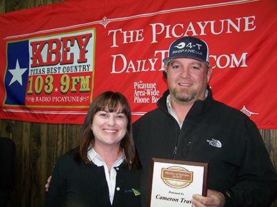 Amy Jo Hallmark of Service Master with Cameron Travis of 4-T Propane.