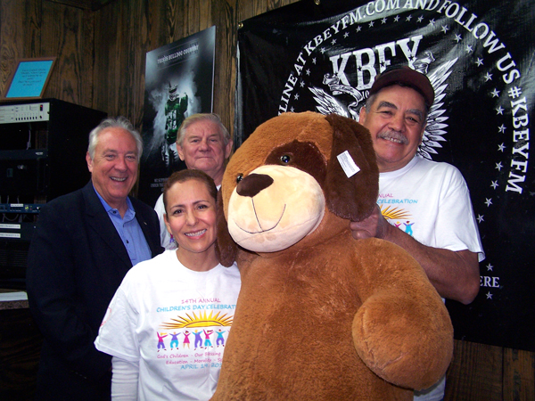 KBEY 103.9 FM Radio Picayune guests Bill Rives (back, left), Terry Evans and Ruben Rodriguez; and Ely Banuet Rodriguez (front).
