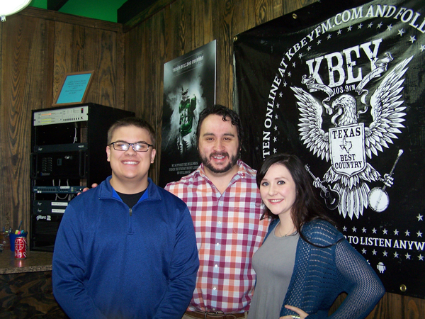 KBEY 103.9 FM Radio Picayune guests Jordan Jones, Jon Clark and Mary Down of Marble Falls High School's production of 'Almost Maine.'