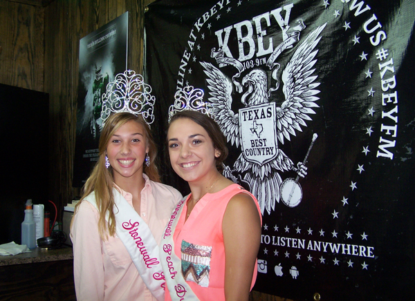 KBEY 103.9 FM Radio Picayune guests Queen Mandy Yocham and Duchess Katelyn Zuberbeuler of the Royal Stonewall Peach Court.
