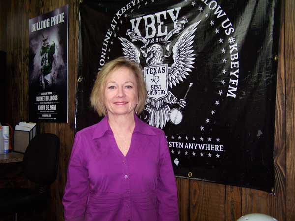 KBEY 103.9 FM Radio Picayune guest Patti Zinsmeyer of the Marble Falls Chamber of Commerce.