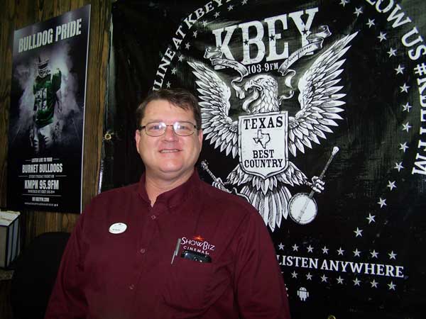 KBEY 103.9 Radio Picayune guest Don Bashlor of ShowBiz Cinemas 8 in Marble Falls.