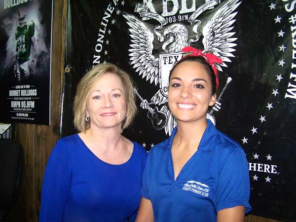 KBEY 103.9 FM Radio Picayune guests Patti Zinsmeyer and Liz Maynard of the Marble Falls/Lake LBJ Chamber of Commerce.
