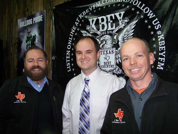 KBEY 103.9 FM Radio Picayune's 'JBar Weekend Restroom Report' with Jason Jamar (left) and David Jamar (right) and guest Christian Fletcher.