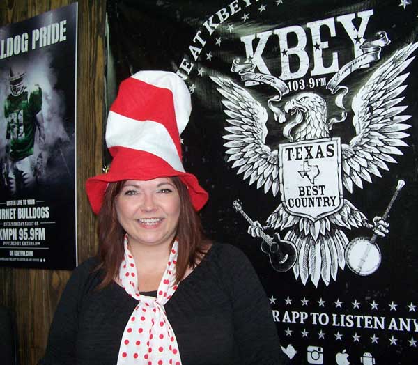 KBEY 103.9 FM Radio Picayune guest Rebecca Noah of the Herman Brown Free Library in Burnet.