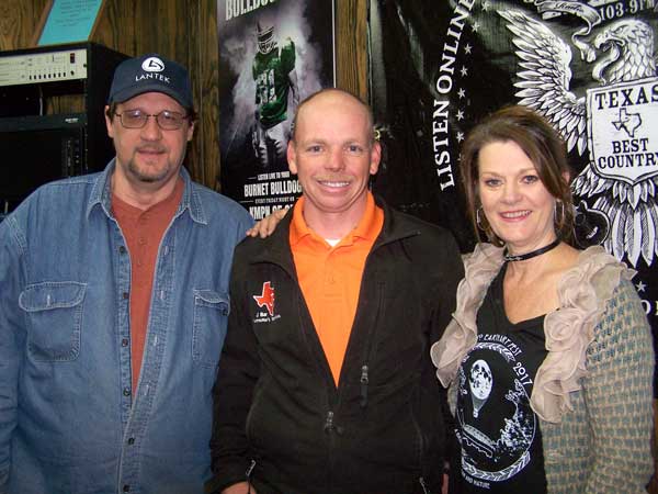 David Jamar (center) and special guests Ron Anderson and Binky Morgan of the Llano Earth Art Festival.