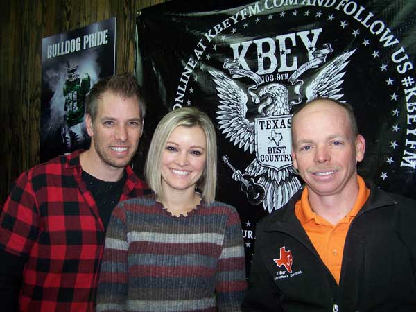 Shane and Sandy Wenger of Elevate Church in Marble Falls and David Jamar of the 'JBar Weekend Restroom Report.'
