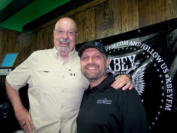 KBEY 103.9 FM guest Chad Nelson (right) talked to Ed and Kay about Burnet's Great Strides walk.