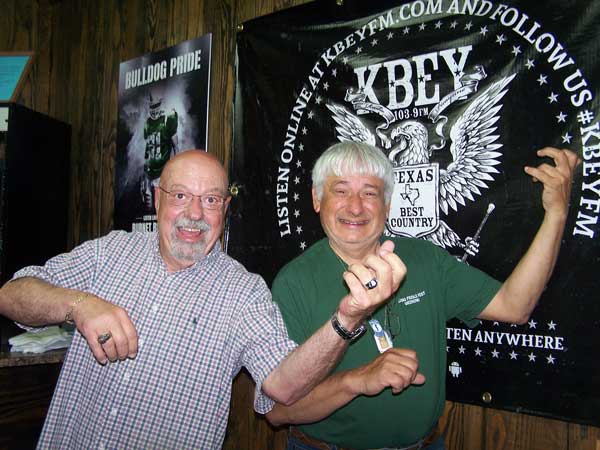 KBEY 103.9 FM Radio Picayune 'Wake Up Call' host Ed Chandler (left) with guest John Caballero.
