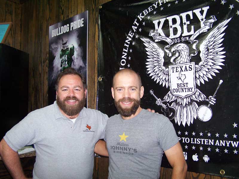 'JBar Weekend Restroom Report' on KBEY 103.9 FM with Jason Jamar (left) and guest Andrew Willis of WEDU Sports.