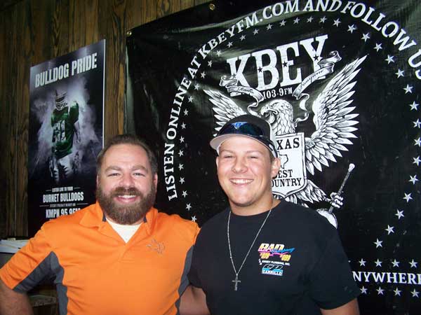 Jason Jamar of the 'JBar Weekend Restroom Report' brought in drag boat racer and Marble Falls High School senior Dylan Crownover.