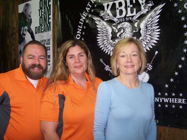 Jason Jamar (left), Sandy Boulter (center) of the Highland Lakes Farmers Market, and Marble Falls/Lake LBJ Chamber of Commerce Executive Director Patti Zinsmeyer.