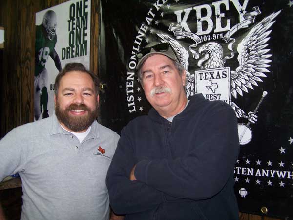 Jason Jamar (left) of the 'JBar Weekend Restroom Report' brought along guest Tom Slavin of U-Too Ministries.