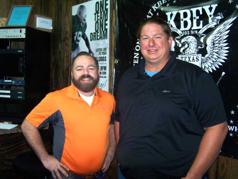 Jason Jamar (left) and Brian Fraus of Texas Big Worm Farm Pumpkin Patch in Bertram.