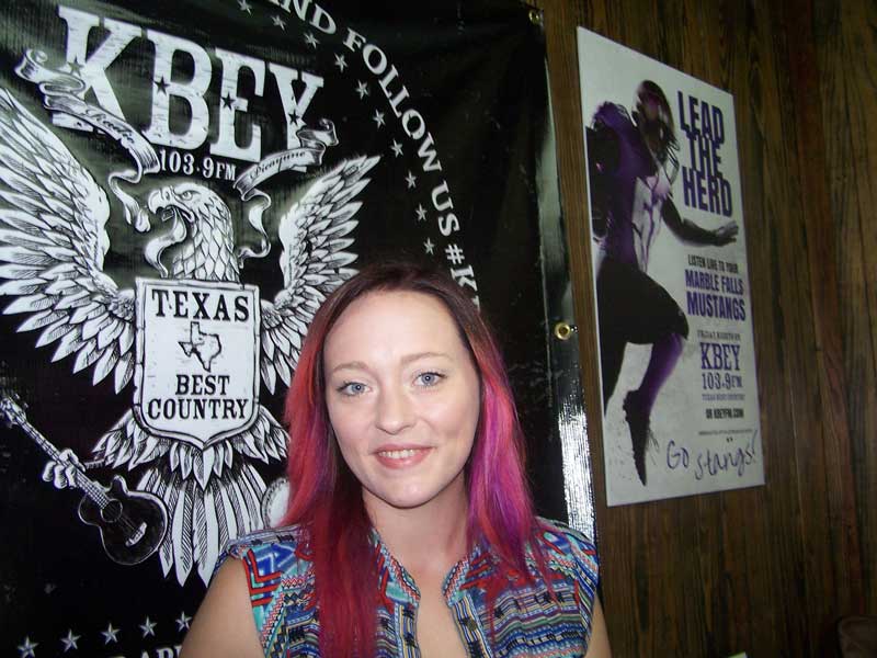 KBEY 103.9 FM Radio Picayune guest Sarah Cummings of the Marble Falls/Lake LBJ Chamber of Commerce.