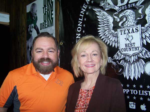 Jason Jamar of the 'JBar Weekend Restroom Report' and guest Patti Zinsmeyer, executive director of the Marble Falls/Lake LBJ Chamber of Commerce, talk about Christmas Market on Main on Dec. 9.