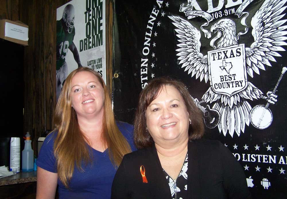 KBEY 103.9 FM Radio Picayune guests Tanna Miller (left) and Alma Lahman of the Highland Lakes Family Crisis Center.