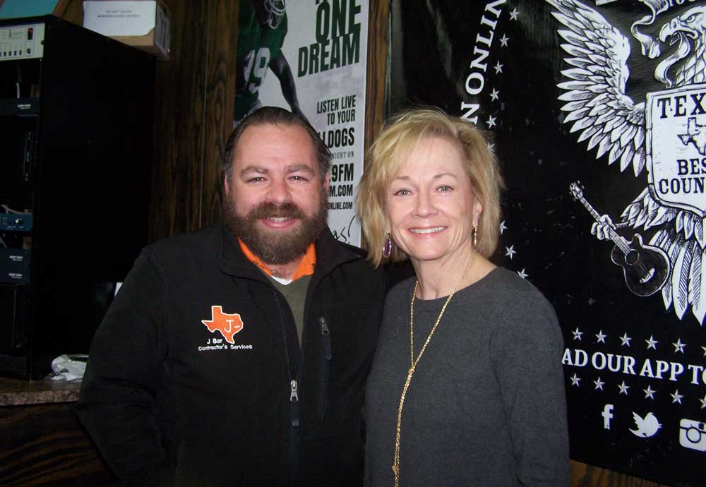 Jason Jamar of JBar Contractor's Services and Patti Zinsmeyer, executive director of the Marble Falls/Lake LBJ Chamber of Commerce, talk about events in Marble Falls on this week's 'JBar Weekend Restroom Report.'