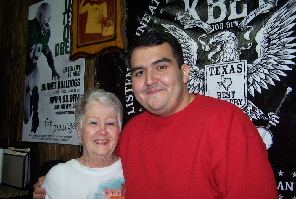 KBEY 103.9 FM guests Cheryll Huckabee (left) and assistant director J. Oscar Polonco of the Llano Community Theatre talk about 'Lucky $tiff.'