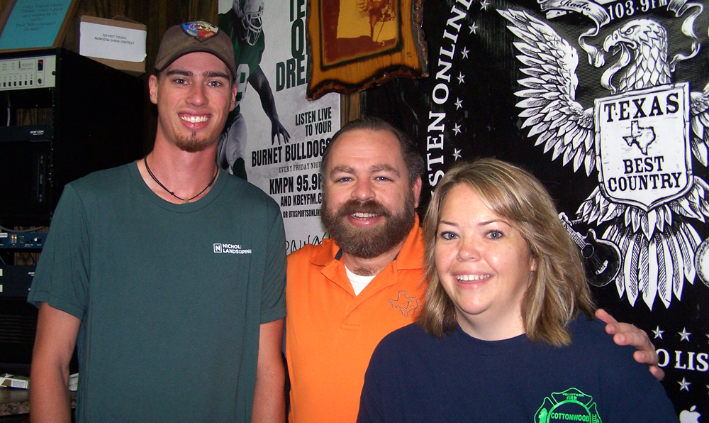 Jason Jamar (center) of JBar Contractor's Services was joined by Cameron Crawford (left) and Christine Widmer for the "JBar Weekend Restroom Report."