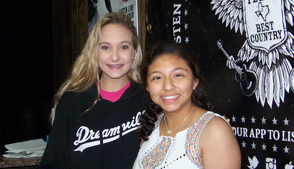 KBEY 103.9 FM Radio Picayune guests: 2018 Peach Queen Audrey Mills (left) and 3rd Duchess Marian Robles.
