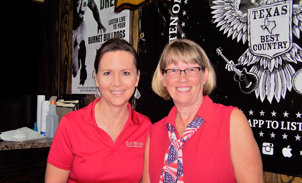 KBEY 103.9 FM Radio Picayune guests Judy Miller (left) and Joni Bedard talk about the Marble Falls Community Fireworks show on July 4.