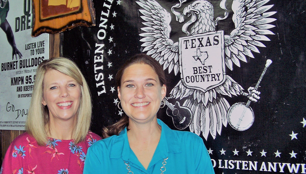 KBEY 103.9 FM guests Vicki Campbell (left) and Crissy Alderman of 100 Chicks for Charity.