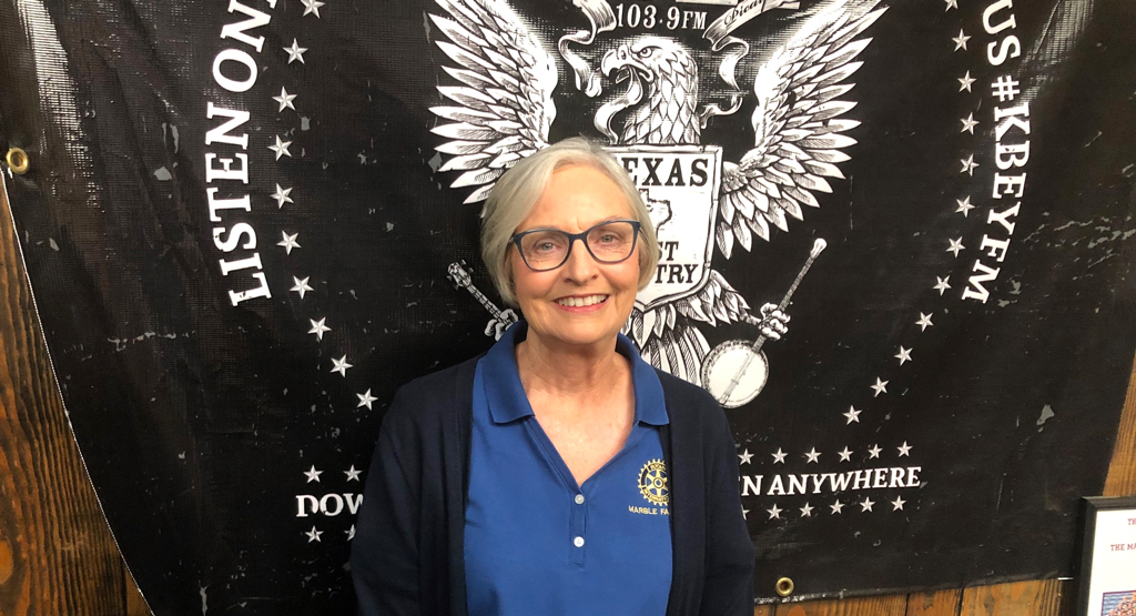 Fay Crider of the Marble Falls Rotary Club