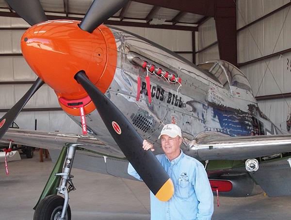 Cowden Ward Jr. with Pecos, a P51-D Mustang. Ward was killed Nov. 17 when the World War II-era aircraft crashed into an apartment complex parking lot in Fredericksburg. Also killed was a World War II veteran who was in the plane. File photo