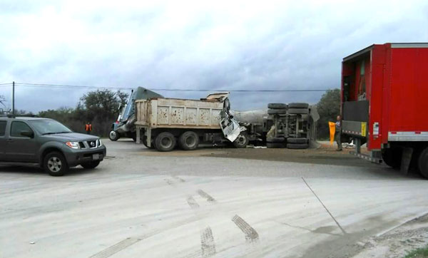 A Burnet County employee died March 7 after the county dump truck he was driving collided with an 18-wheeler entering U.S. 281 from a quarry. Courtesy photo