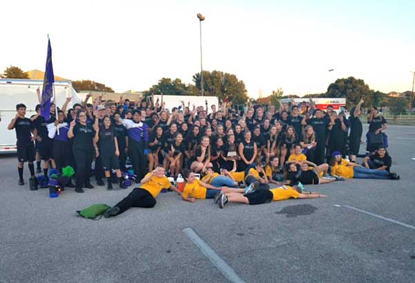 The Marble Falls High School band and Starlettes earned a Division 1 rating (superior) during the 2016 Region 29 University Interscholastic League Marching Competition on Oct. 15 in San Antonio. The performance of ‘Kaleidoscope’ earned high marks across the board for sound, marching, and overall performance. Courtesy photo
