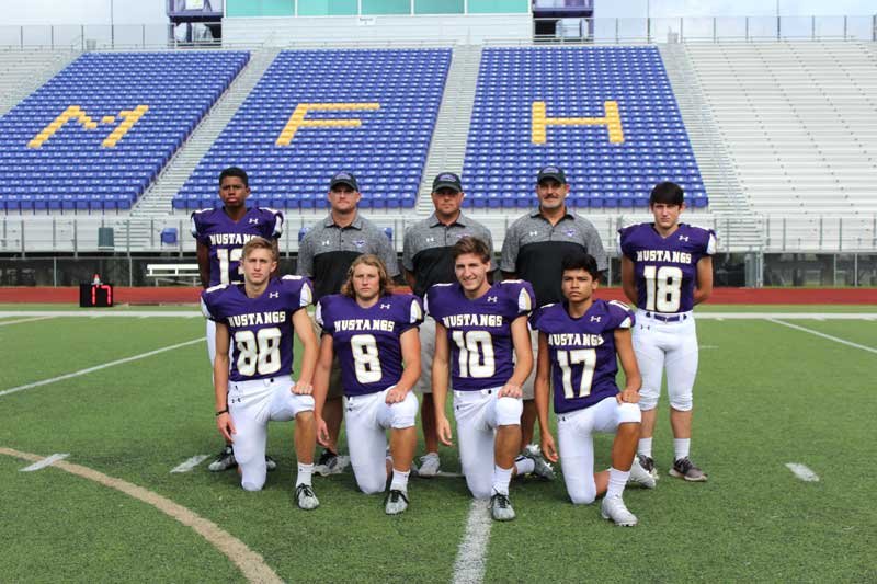 Marble Falls High School co-offensive coordinator and wide receivers coach Matt Priem (back row, center) is the offensive coordinator and quarterbacks coach for Team Japan in International Bowl VIII on Jan. 16-17 in Arlington. Staff photo by Jennifer Fierro