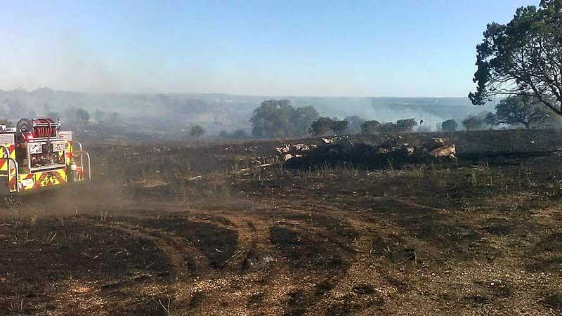 Approximately 30 acres of remote brush burned May 1 between CR 120B and Park Road 4 in Burnet County. Courtesy photo