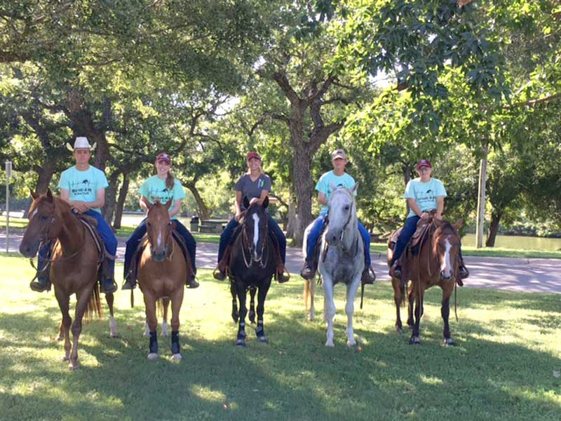 Burnet 4H Horse Club members Luke Haydon, Hannah Spruiell, and Emily Moomaw, club adviser Kelly Haydon, and member Amy Neusch. Courtesy photo