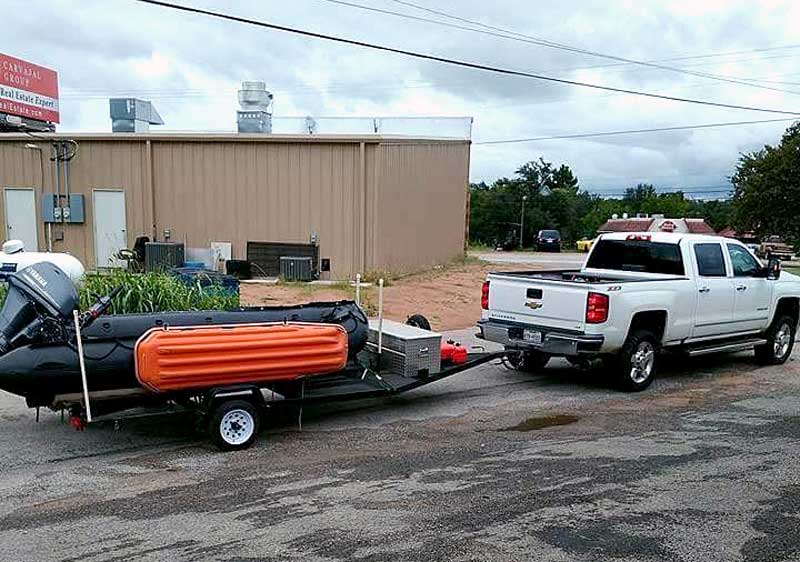 Four members of the Kingsland Volunteer Fire Department, Chief Darryl Miller and firefighters Joey Wittenburg, Josh Fry, and Cody Young, are headed to the Houston area to help with rescue efforts after Hurricane Harvey caused catastropic flooding over the weekend. The Kingsland VFD Auxiliary is collecting items for flood and hurricane victims. Photo courtesy of Kingsland VFD and Auxiliary