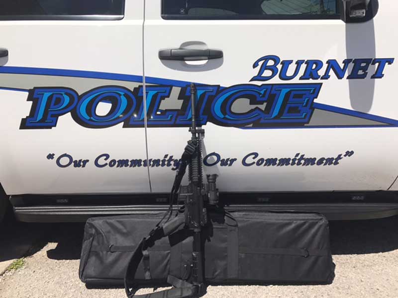 Burnet Police Department officials purchased three patrol rifles after receiving their first-ever grant from the National Rifle Association Foundation. Photo courtesy of Burnet Police Department
