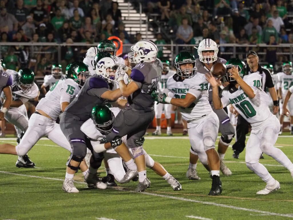 Burnet freshman defensive back Jackson Denton caught a fumble in midair and ran 39 yards for a touchdown in the Bulldogs' win over the Mustangs on Sept. 8. Photo by Glenn Morris