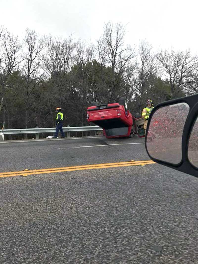 Slick patches of ice on area roadways Jan. 2 caused several wrecks, including a rollover on RR 1431 that prompted public safety officials to encourage motorists to take a few precautions as frigid weather continues for the next few days. Courtesy photo