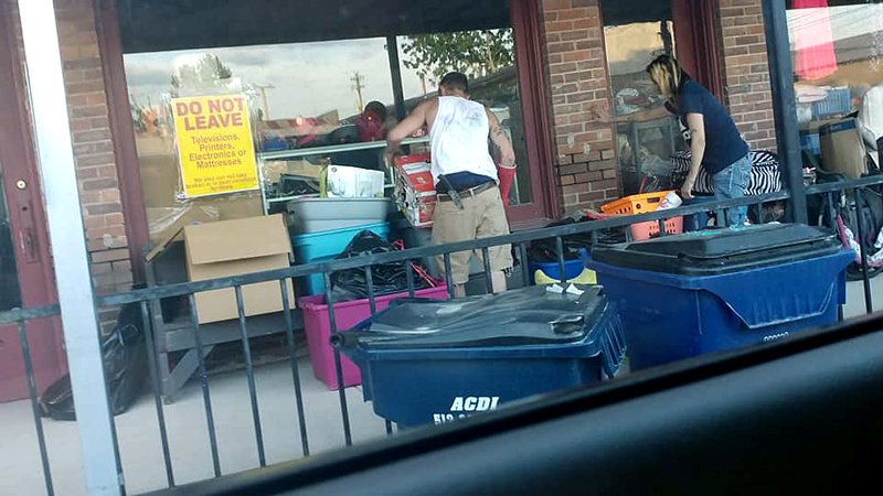 Bertram authorities are trying to track down two people in their mid-20s who stole several boxes of donated items from the Bertram Library Thrift Store, 140 S. Gabriel St. Courtesy photo