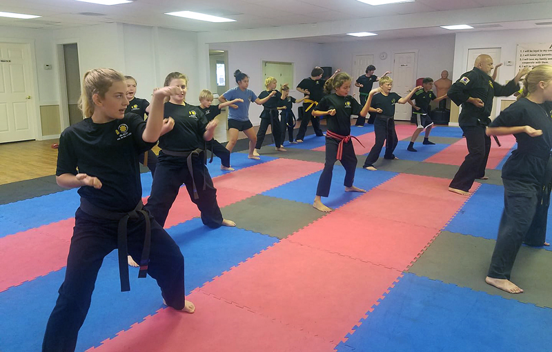 The Blanco County Sheriff’s Office will host a free Ladies Self-Defense Seminar on April 7 to help women avoid becoming victims of attacks. Ray Weeks (pictured leading the class) of ASB Karate of Johnson City and Marble Falls will instruct the attendees with help from his former and current female students. Courtesy photo