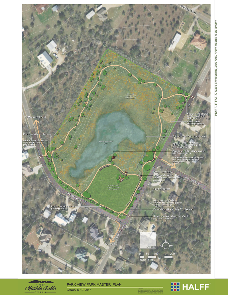 Park View Park near Mormon Mill Road is one of many planned projects in the city of Marble Falls’s five-year plan. The Capital Improvement Plan Committee made a recommendation to present more than $68 million in projects over five years for the City Council to consider.
