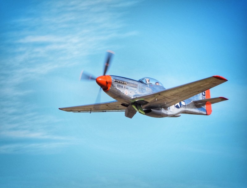 Cowden Ward Jr. died Nov. 17 along with a World War II veteran when the plane in which they were flying, a P-51D Mustang, crashed in Fredericksburg. The aircraft, shown here on a flight a few years ago, was based out of Burnet. Ward had flown many veterans, particularly World War II veterans, in his plane over the years, often traveling to air shows across the country. The identity of the passenger hadn’t been released yet, and the crash is under investigation. File photo by Daniel Clifton