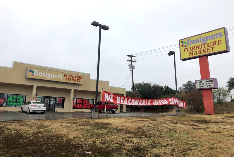 Harbor Freight Tools has a permit to remodel the Designers Furniture Market building at 3300 U.S. 281 North in Marble Falls. The furniture business is in the final days of a sale before closing. Staff photo by Jared Fields