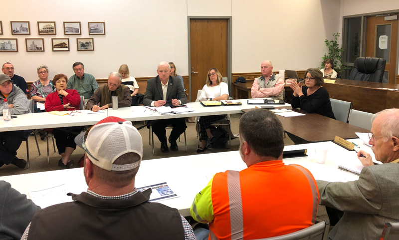 Llano County Commissioners held a workshop Jan. 7 with city leaders, and representatives from the Lower Colorado River Authority, Texas Department of Transportation, state lawmakers, and the Federal Emergency Management Agency to discuss the October flood. Staff photo by Jared Fields