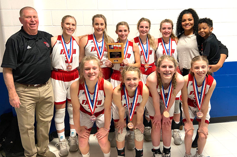 Faith Academy Lady Flames and Larry Berkman